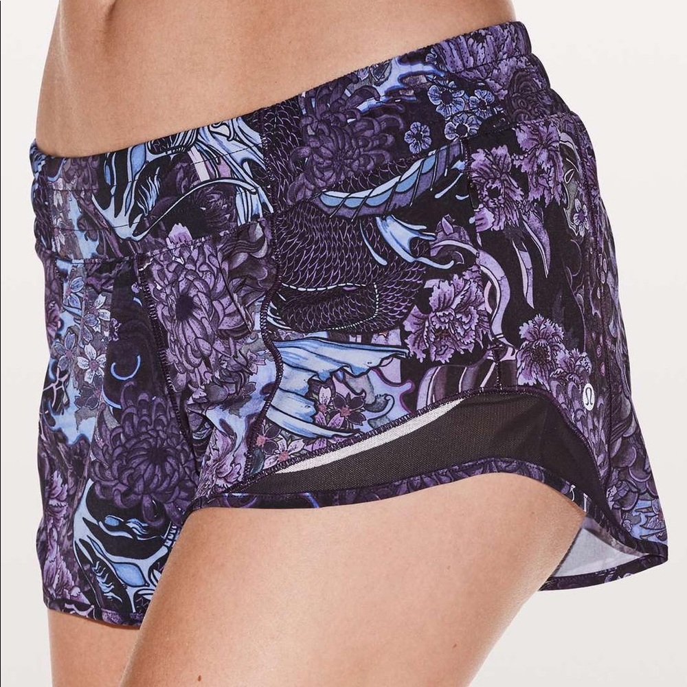 Lululemon purple and blue hotty hot shorts
